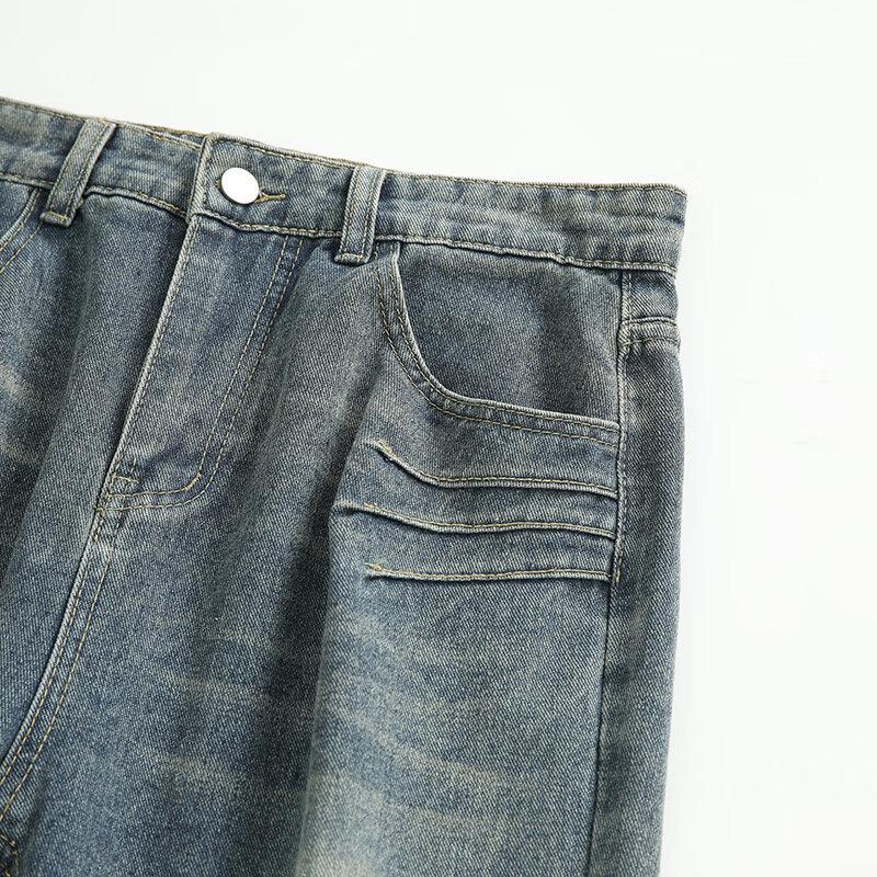 Men's Chu Tang Vintage Washed Straight Flare Jeans