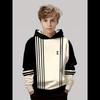 Boys Hoodie Stripe Printed Pullover Long Sleeve Thin Hooded Sweatshirt for Autumn Casual Versatile Classic Color Matching Design