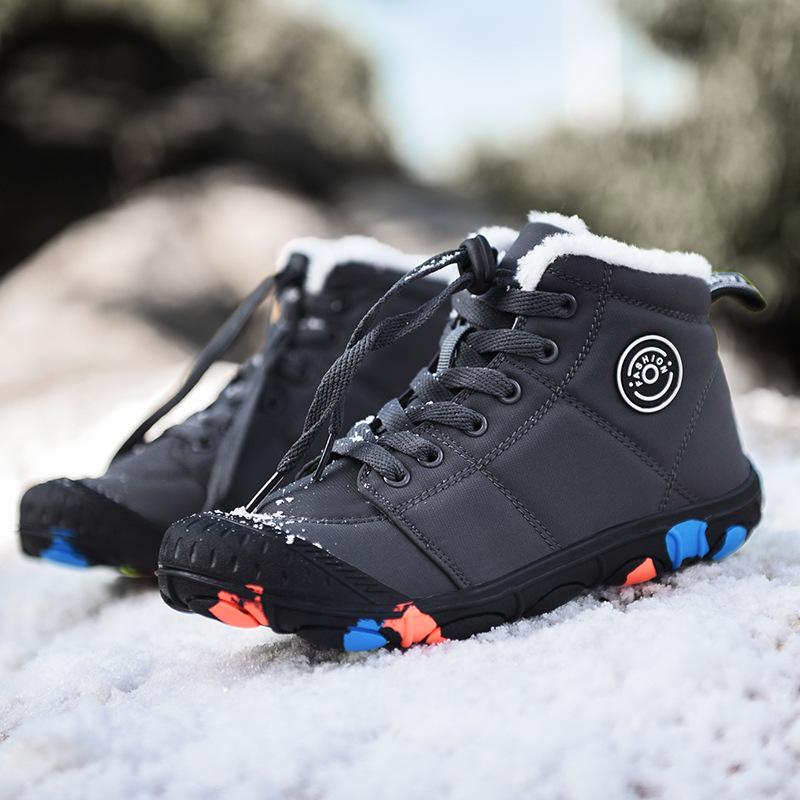 2024 Cross-border New Winter Children's Waterproof Cotton Shoes Outdoor High-top Snow Boots Velvet Non-slip Camouflage Bottom To Keep Warm