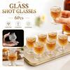 6 st Genomskinliga Stjälkade Snapsglas Präglad Mönster Mini Likörkoppar Glas Snapsglas Hembar