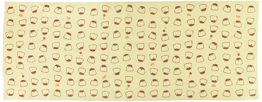 Maruzen Chū-sen Tenugui Hand Towel, Pudding, 37 X 98 Cm