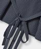 Yujen Soft Tie Button Blouse_Check Navy