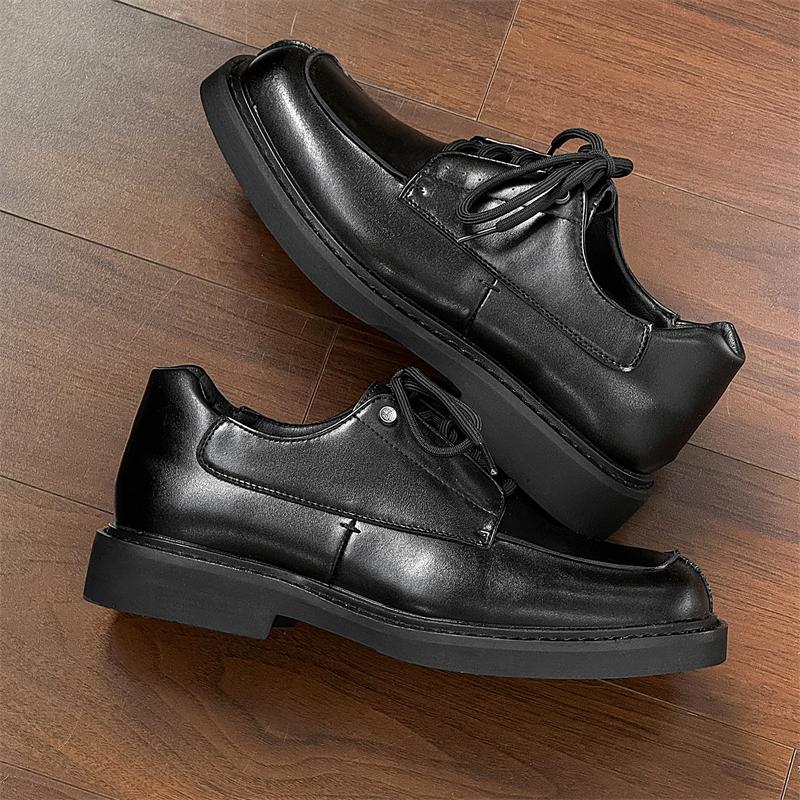 Fashion Office Men Business Casual Leather Shoe Non Slip Platform Oxfords Shoes Lace-up Career Dress Shoes Classic Formal Dress Footwear