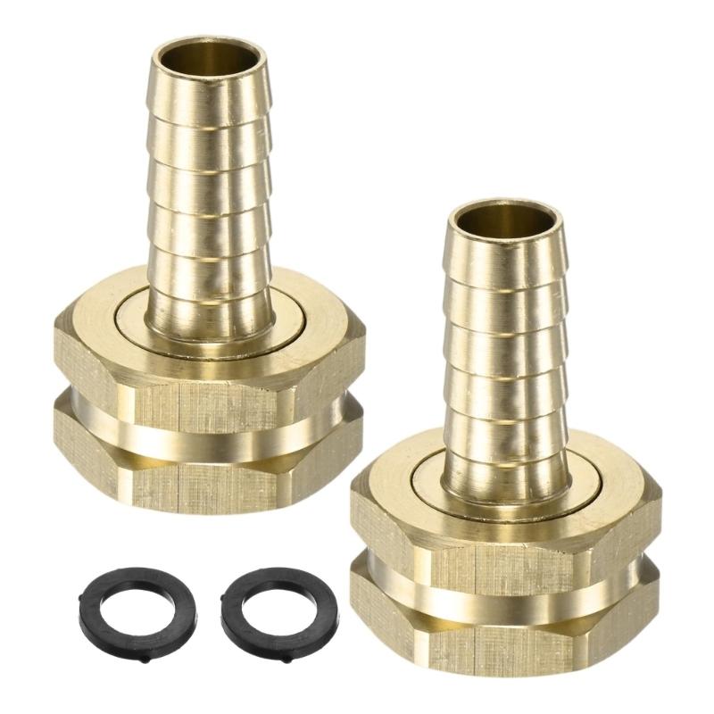 Barb-to-Female-Thread Garden Hose Adapter 1/2" Barb to 3/4" GHT in Brass with a Threaded Coupling End for Connecting Garden Hoses and Extending a Hose