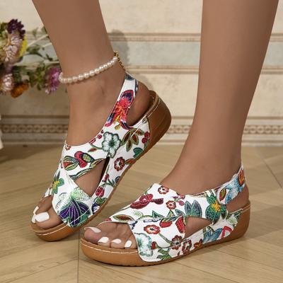 Römische Sandalen für Damen im Sommer, mit einer dicken Schwammsohle und Rock, lässige vielseitige Strandsandalen mit offener Zehenpartie