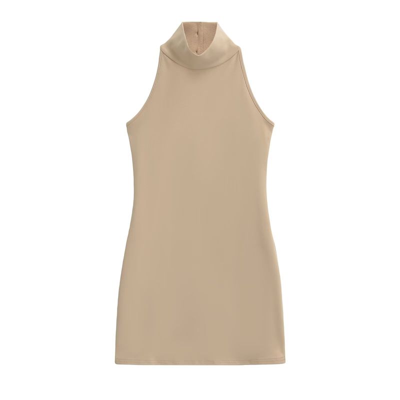 Pure Desire BM Sense Gyaru White Buckle Halter Top Dress Women New Elegant Slimming Sheath Short Dress