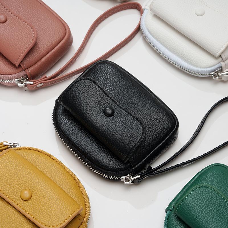 New Retro Mini Handheld Wallet for Women Korean Style Zipper Coin Purse Zero Wallet Clutch Earphone Pouch Small Item Bag Travel