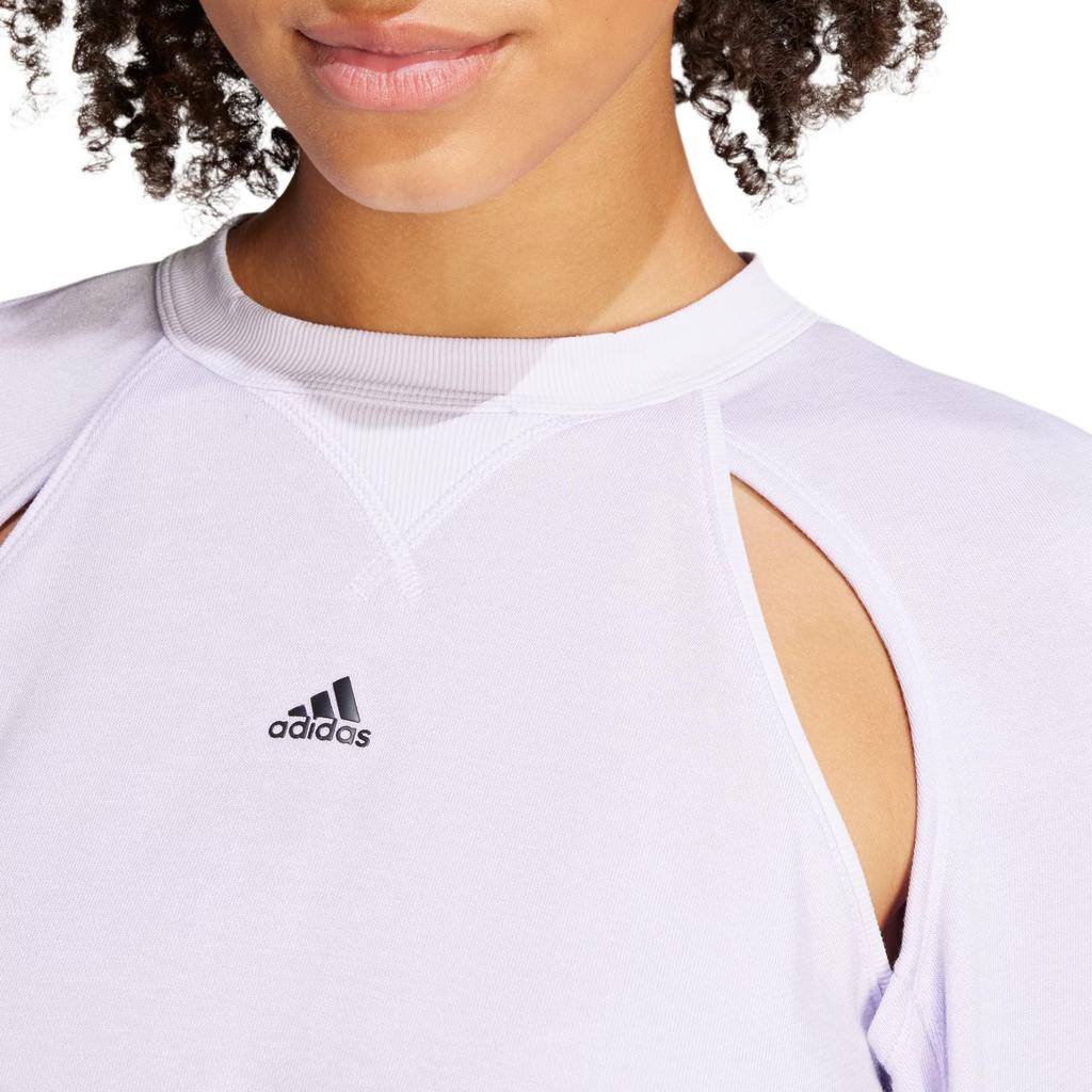 Adidas X Rui Zhou Collaboration Sweatshirt Solid Color Logo Sports Casual Crew Neck Pullover Women Sweatshirt Light-Purple IT5480