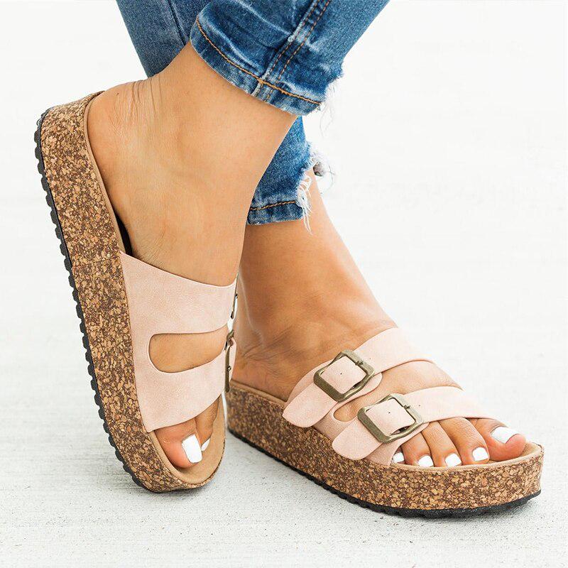 strap cork sandals
