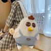 Funny Chicken Nylon Backpack with Pendant Cartoon Students Book Bag Hen Shape School Bag  Girls