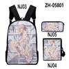 Classic Novelty Violet Evergarden 3D Print 3pcs/Set Pupil School Bags Laptop Daypack Backpack Inclined Shoulder Bag Pencil Case