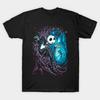 Men Black Print T-shirt Upside Down Town No-Cut Transfer Paper Print Cotton Tshirt