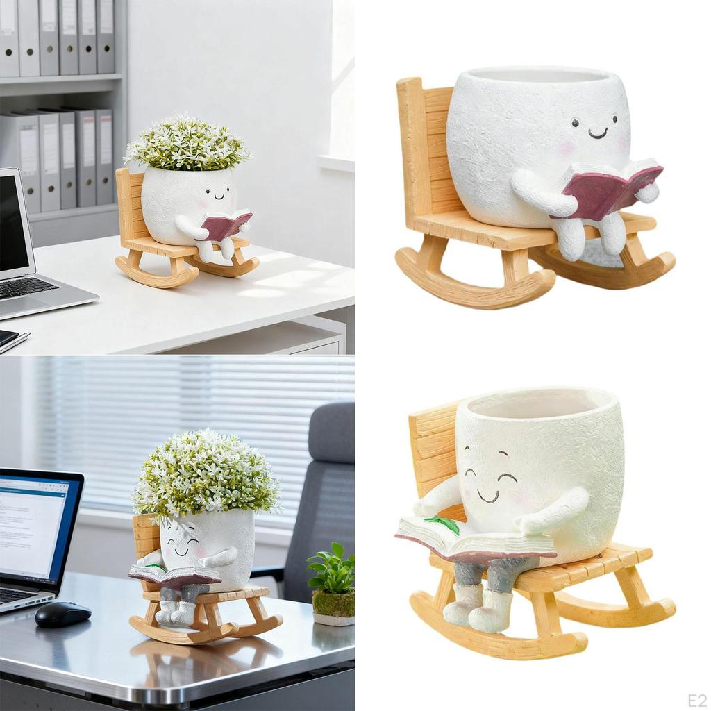 Smily Face Planter Pot Flowerpot Christmas Gift Flower Resin Head Planters for Balcony