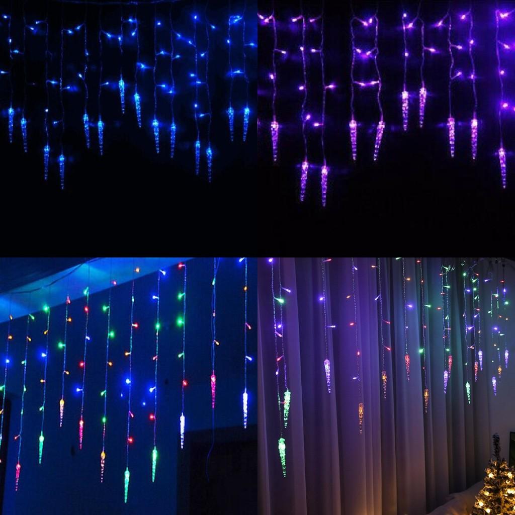 96 35m Led Icicle Hanging Curtain Window Light Fairy String Xmas Decors Home