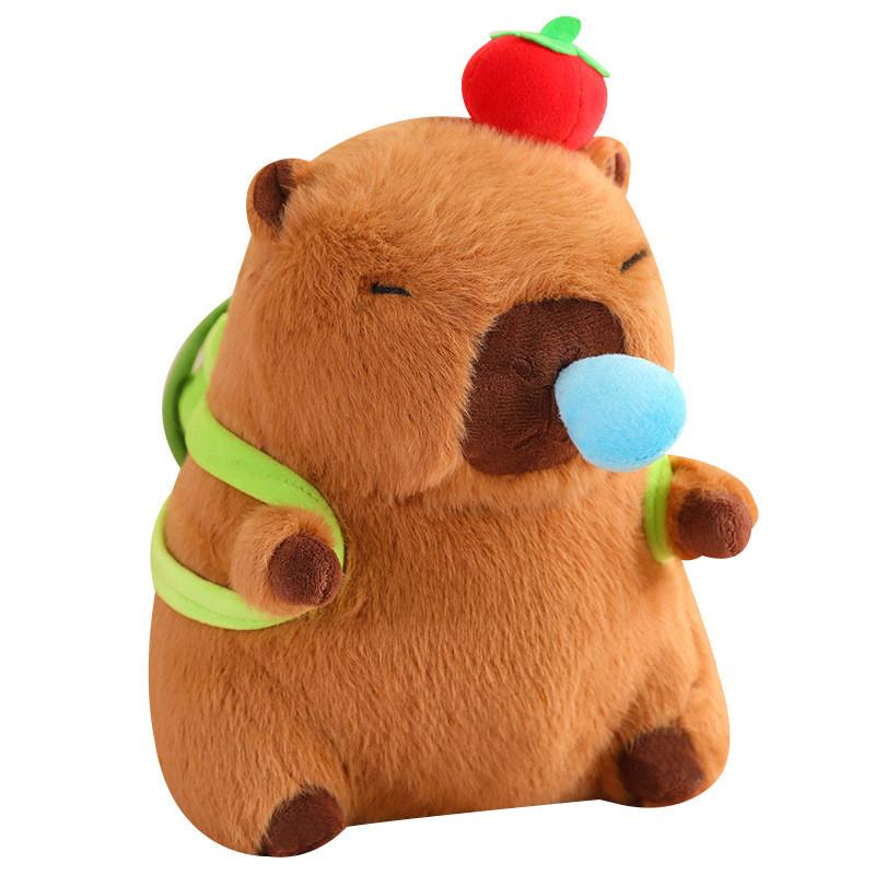 Capybara Plush Huggable Toy With Unique Food Designs And Soft Short Plush Fabric