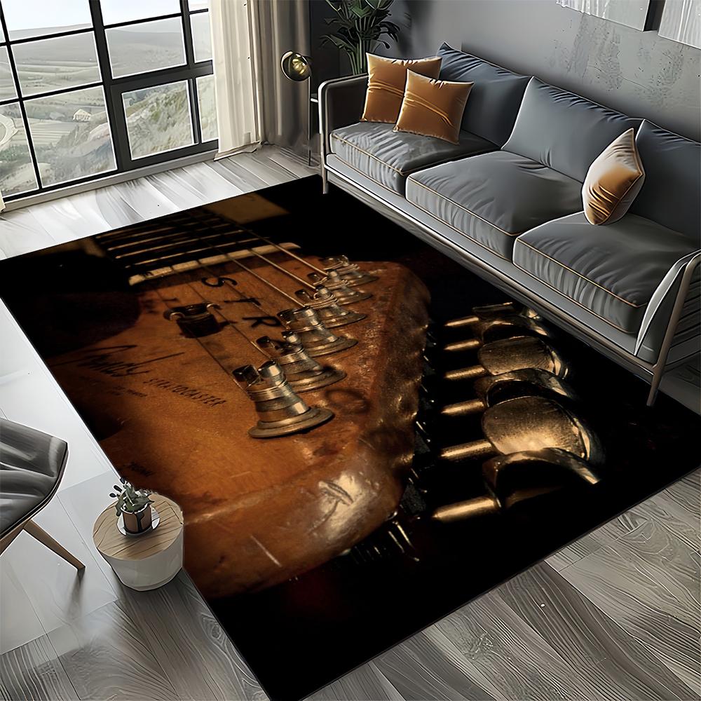27 Styl Nowy Fender Retro Gitara Instrumenty Muzyka Dywan 3D do Salonu Sypialni Domu Dekoracja Sofy, Antypoślizgowa Mata Podłogowa