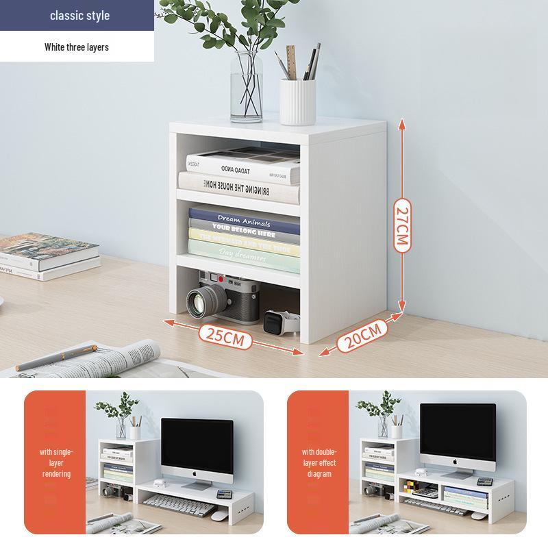 Desktop Monitor Stand and Laptop Riser with Office Storage