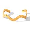 Fashion Wavy Stainless Steel Bangle Eight-pointed Star Diamond-studded Bracelet 18k Gold Jewelry Titanium Steel Hand Jewelry