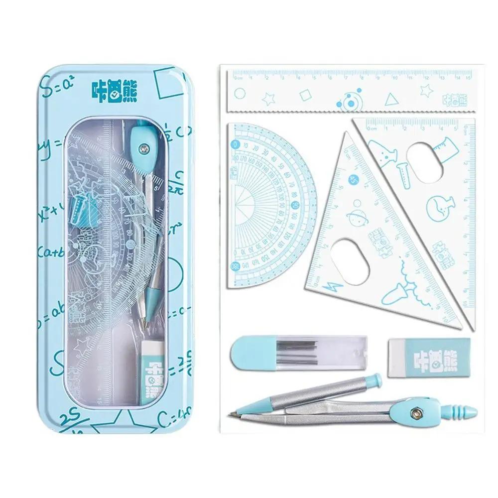 

Креативные пластиковые чертежные линейки обучающий измерительный инструмент подарок транспортир тригонометрия канцелярские товары синий