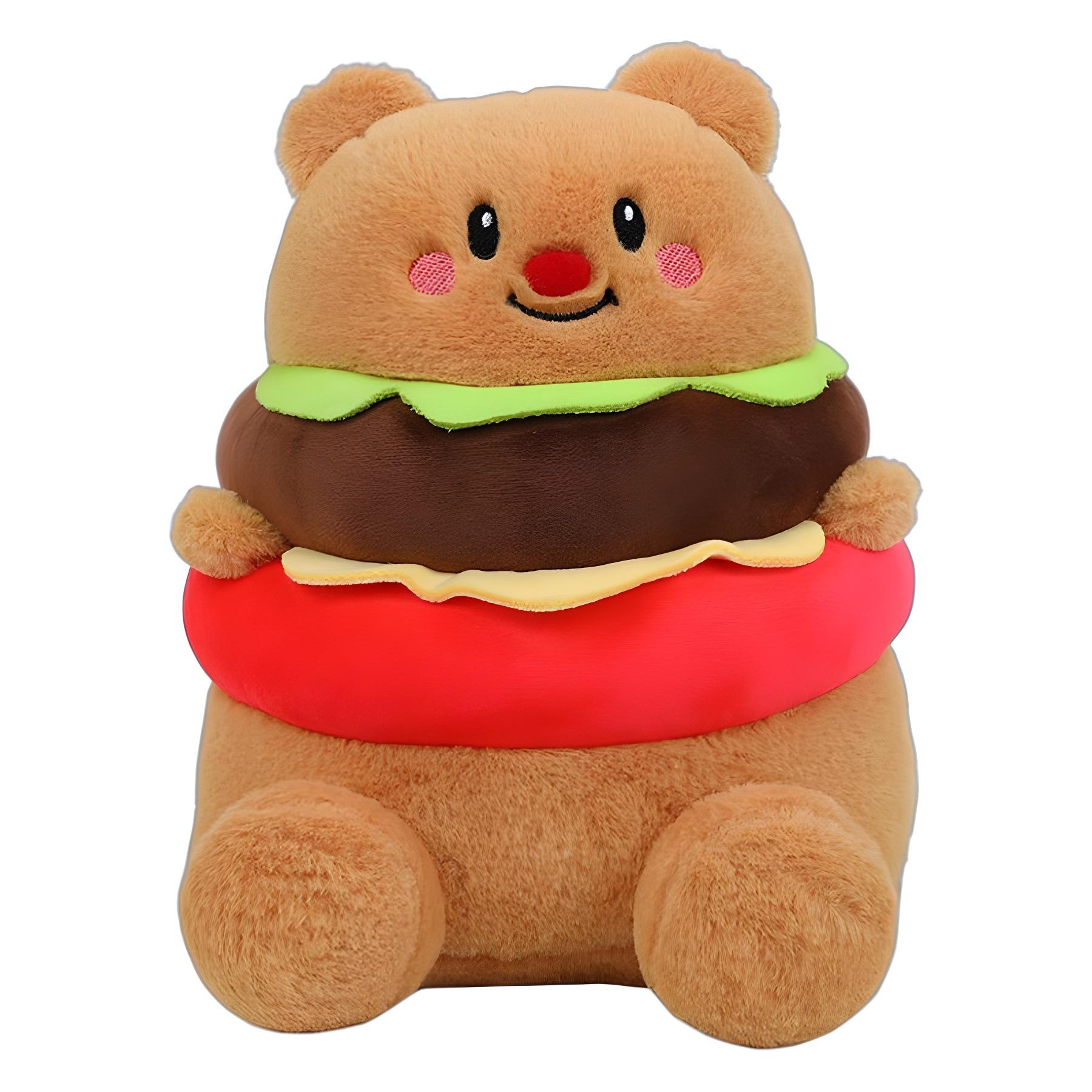 

Bear Butter Hamburger Plush Toy Fashion Comfort Throw Pillow Childrens Gift 30cm/11.81in