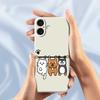 For iPhone 17 Case Three Animal Dolls Pattern Printing Straight Edge TPU Phone Back Cover