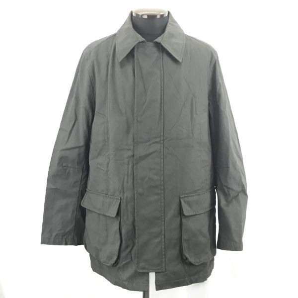 

90s-00s Beams Cotton Stand Collar Coat Outer Men M Charcoal Gray Double Inner Pockets