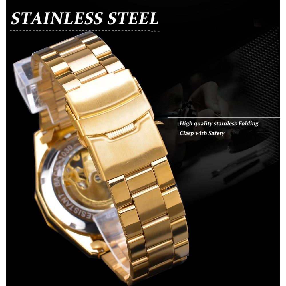 Forsining Men's Fashion Casual Hollow Mechanical Movement Automatic Mechanical Watch GMT1183-2-A