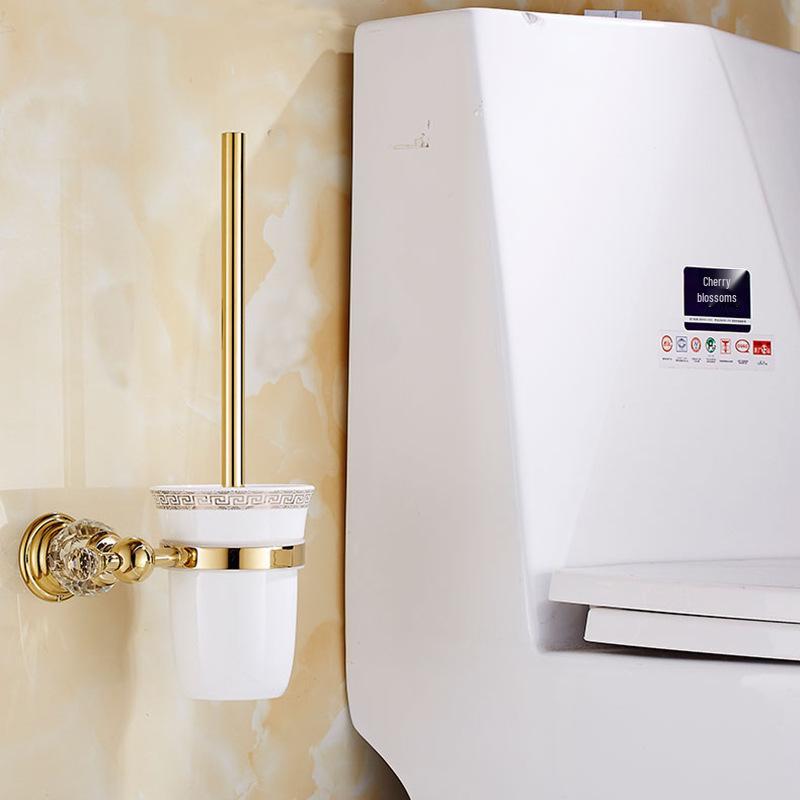 Set Portasciugamani Singolo da Bagno in Acciaio Inossidabile Dorato Senza Foratura