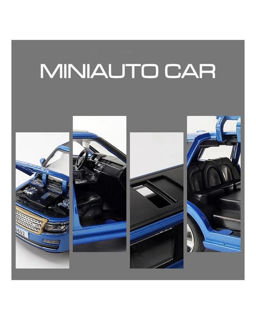 1/32 Scale Land Range Rover Lengthen Diecast Car Model Toy, Pull Back Toy Vehicle with Sound and Light for Kids Toddler Boys Girls Gift Collection
