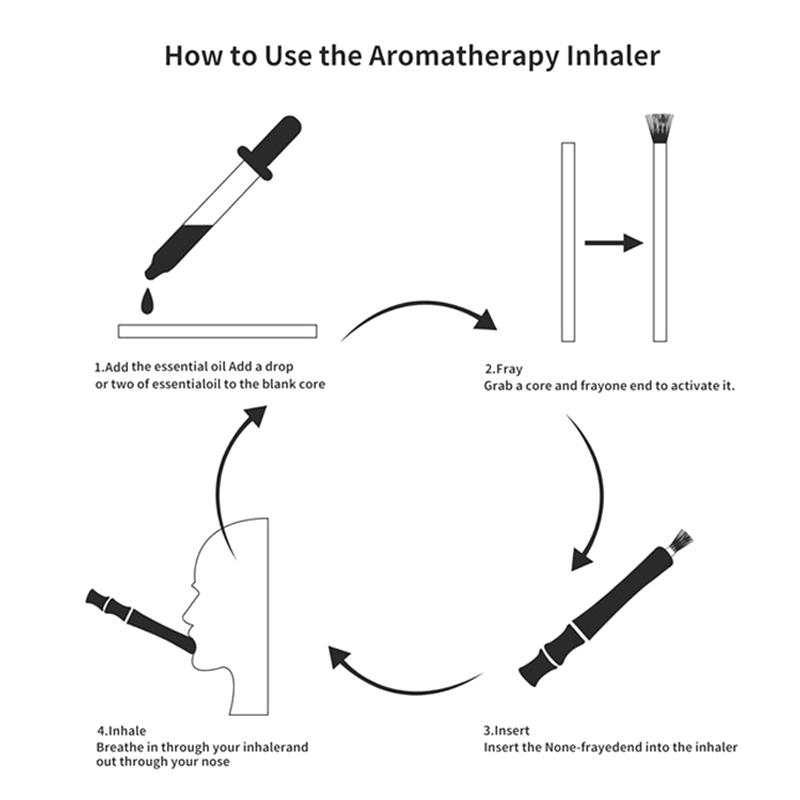 Aromatherapie Inhalator für ätherische Öle Rauchen aufhören Inhalator Stick Holz Persönlicher Diffusor für ätherische Öle mit Faserstäbchen