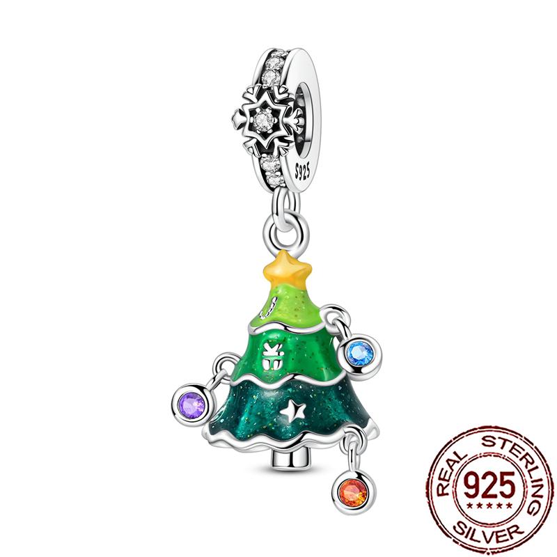 Novos Berloques de Cobre de Natal Papai Noel Berloques para Pulseira Corrente Cobra Colar Feminino Joias Diy