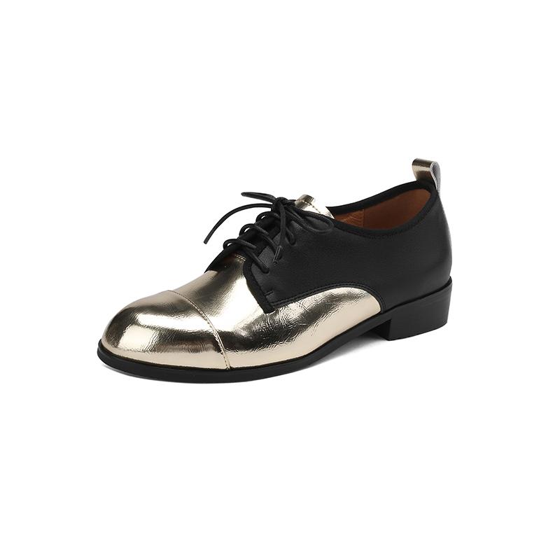 

2024 Новые модные классические туфли-броги для женщин, туфли-лодочки из коровьей кожи, разноцветные, удобные, на шнуровке, большой размер 34-40 для женщин 34 чёрный