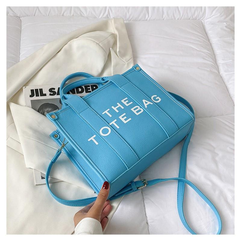 

Женская сумка через плечо большая вместимость с буквой Сумка-тоут Повседневная one size синий