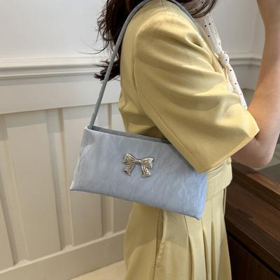 Fashion Bow Decoration Women's Shoulder Bag For Daily Used Square Casual Ladies Handbags Designer Underarm Bags