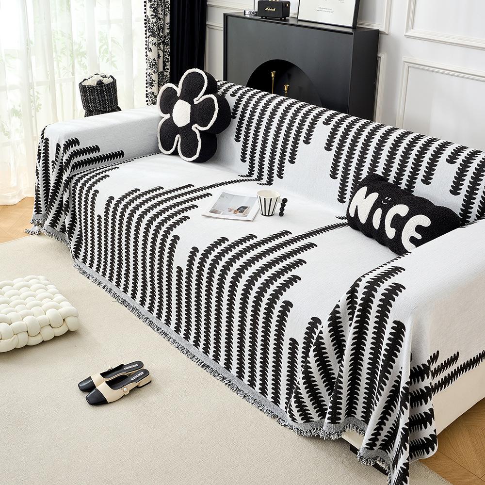 Chenille Sofa Cover Simple Elegant One Piece Couch Slipcover All Season Universal Full Coverage Sofa Protector