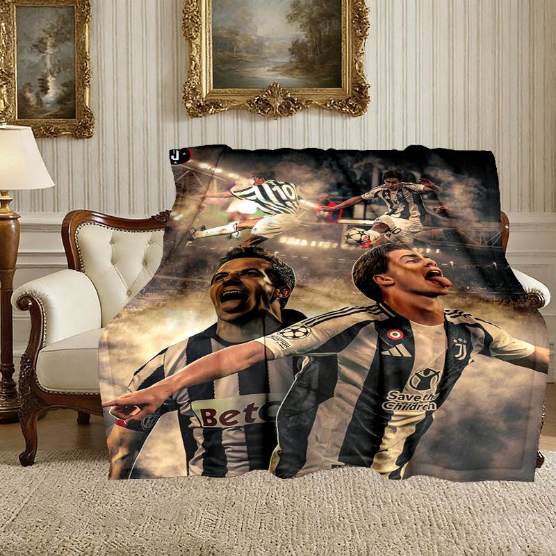 1pc Cozy Print Blanket, Juventus Football Club Blanket Appropriate for Home Picnic and Travel Adventures