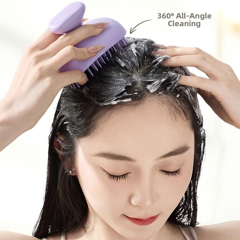 Soft Silicone Shampoo Brush Dandruff Removal Head Scalp Massager  Travel Use
