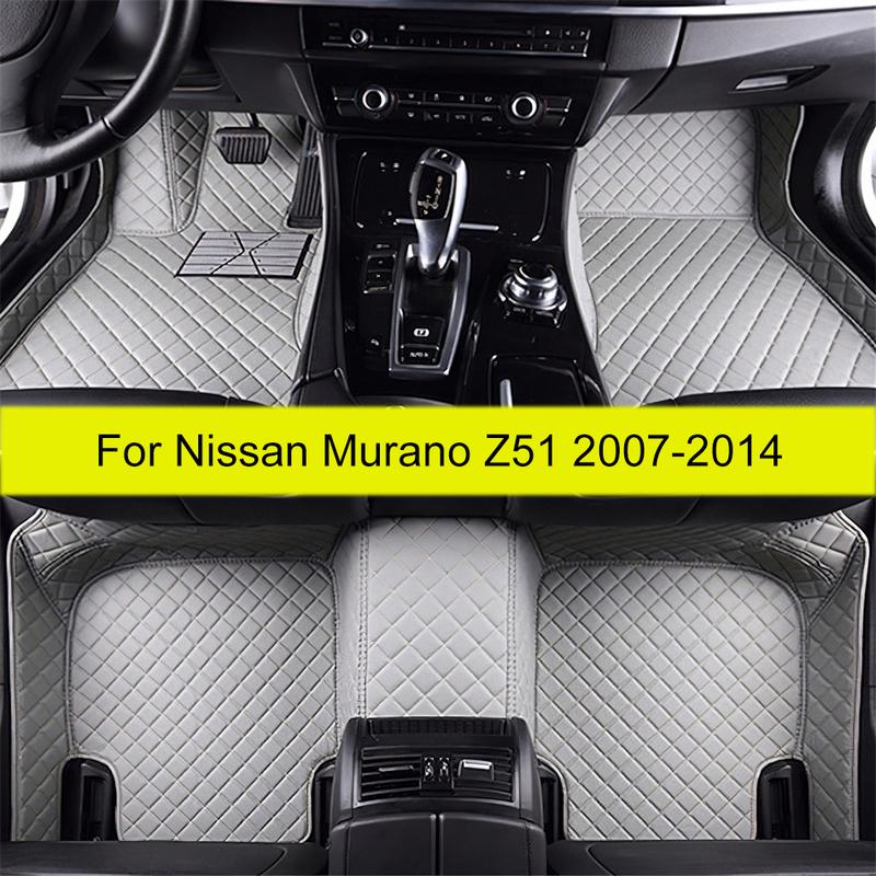 Made Leather Car Floor Mats For Nissan Murano Z51 2007 2008 2009 2010 2011 2012 2014 Carpets Rugs Foot Pads Accessories