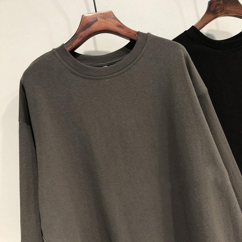 Solid Color Long Sleeved T-shirt Women with Loose Design Unique Base Coat Women In Spring  Autumn Casual Classic Lady Top