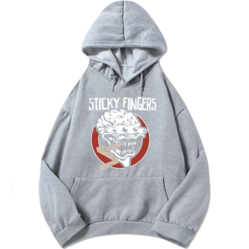 CARESSYOUR SOUL Hoodies Sticky Fingers STI FI Band Graphic Sweatshirts Long Sleeve Winter Hooded Pullover Male Sudaderas Unisex