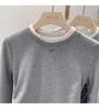 American Spicy Girl Faux Layered Color Block Long Sleeve Shirt - Women's Spring/Autumn 2025 Fashion