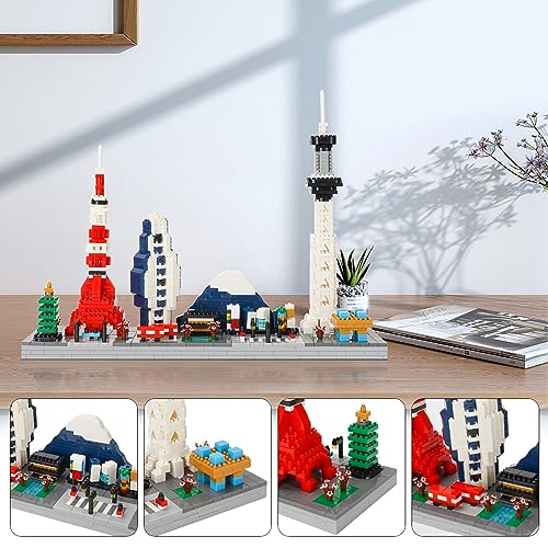 LULUFUN Micro Blocks Tokyo City Series Skyline Architecture Skytree Tokyo Tower Building Blocks Toy Gift Interior Decor Gift for Men and Women Adults