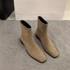 Fashion Autumn Winter Women Ankle Boots Low Heels Zipper Shoes Fashion Square Toe Comfortable Botas Zapatos De Mujer