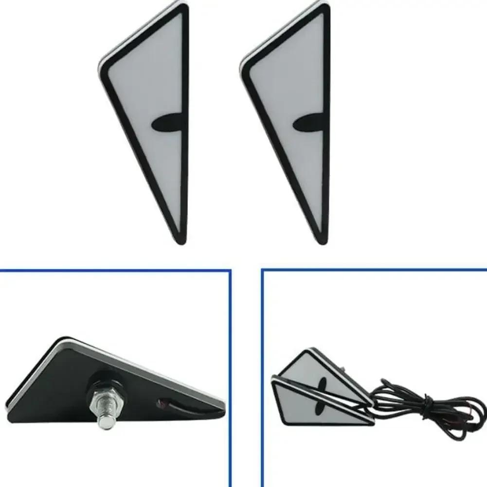 1Pair Motorcycle LED Triangle Half Circle Devil Eye Lights Car Tail Decorative Lamp Mini Eagle Eye Lamp Exterior Accessories