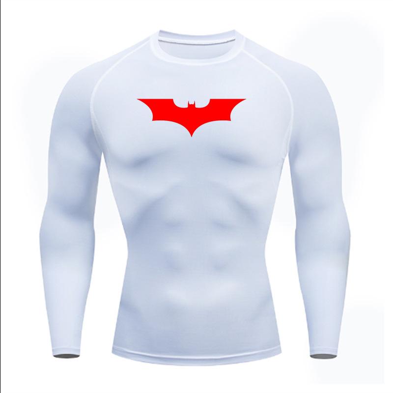 Men's Batman Compression Short Sleeve Sports T-Shirt for Running, Basketball, or Football - Quick Dry, Tight Fit, Round Neck.
