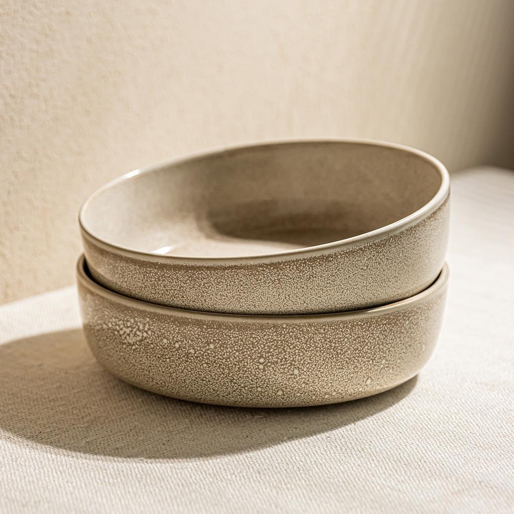Simple Solid Color Round Straight Bowl Ceramic Bowl Household Large Vegetable Bowl Soup Bowl Fruit Salad Bowl Tableware