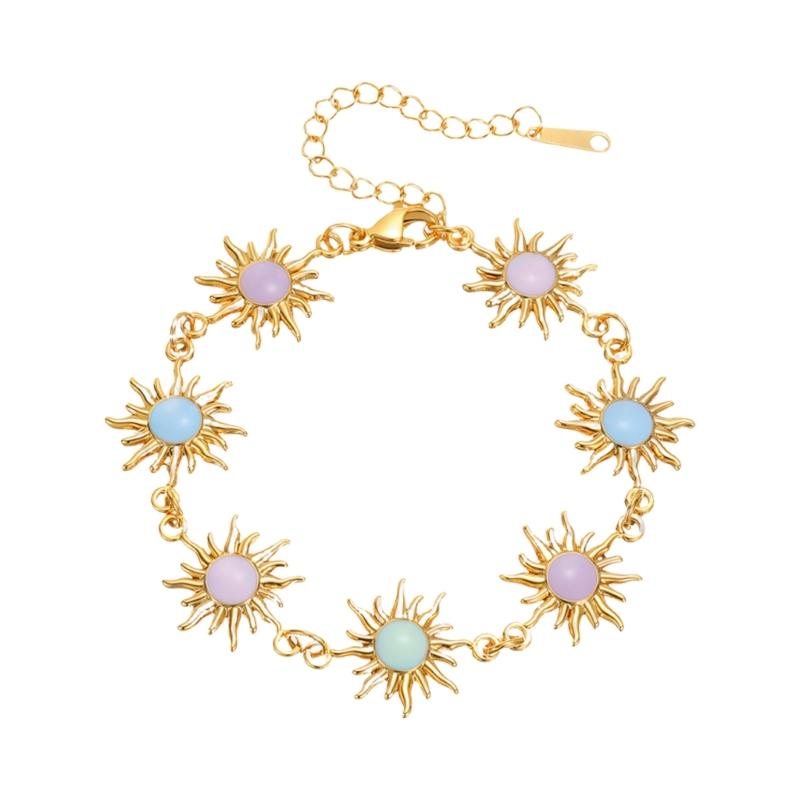 

Lovely Sunflower Necklace Chain Bracelet Stainless Steel Jewelry Beautiful Necklace Perfect for Women Girls Sweet Design
