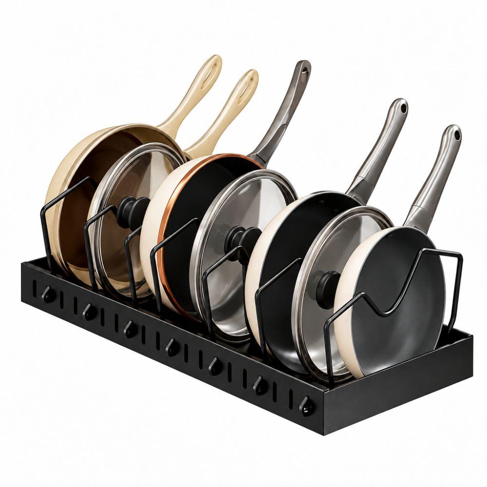 Expandable Pull Out Organizer Carbon Steel Cabinet Storage Pots and Pans Organizer Under Cabinet