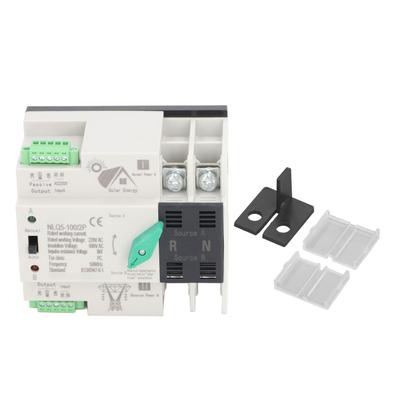 Commutateur de Transfert Automatique Double Alimentation 2P PV vers Réseau Mini ATS Commutateur de Changement pour Générateur Double Alimentation AC220V 100A
