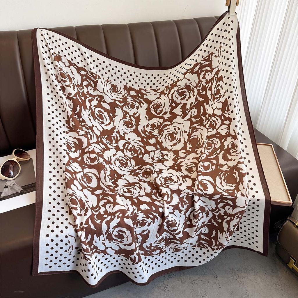 Camellia Scarf for Women with Light Luxury Temperament Decorative Scarf Neck Protection Scarf Versatile Trendy